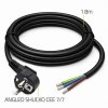 Kabel zasilający | wtyczka kątowa SCHUKO CEE 7/7 (E/F) | miedź Cu| odizolowany lutowany | 3x1.0mm2 | 1.8m
